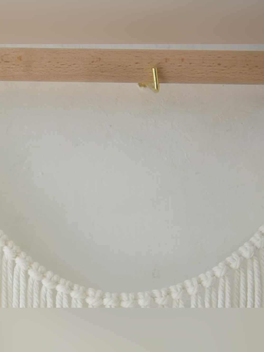 NEW Anthropologie XL Beige Woven Boho Beaded Tapestry Macrame Wall Hanging 57x40 - Picture 9 of 11